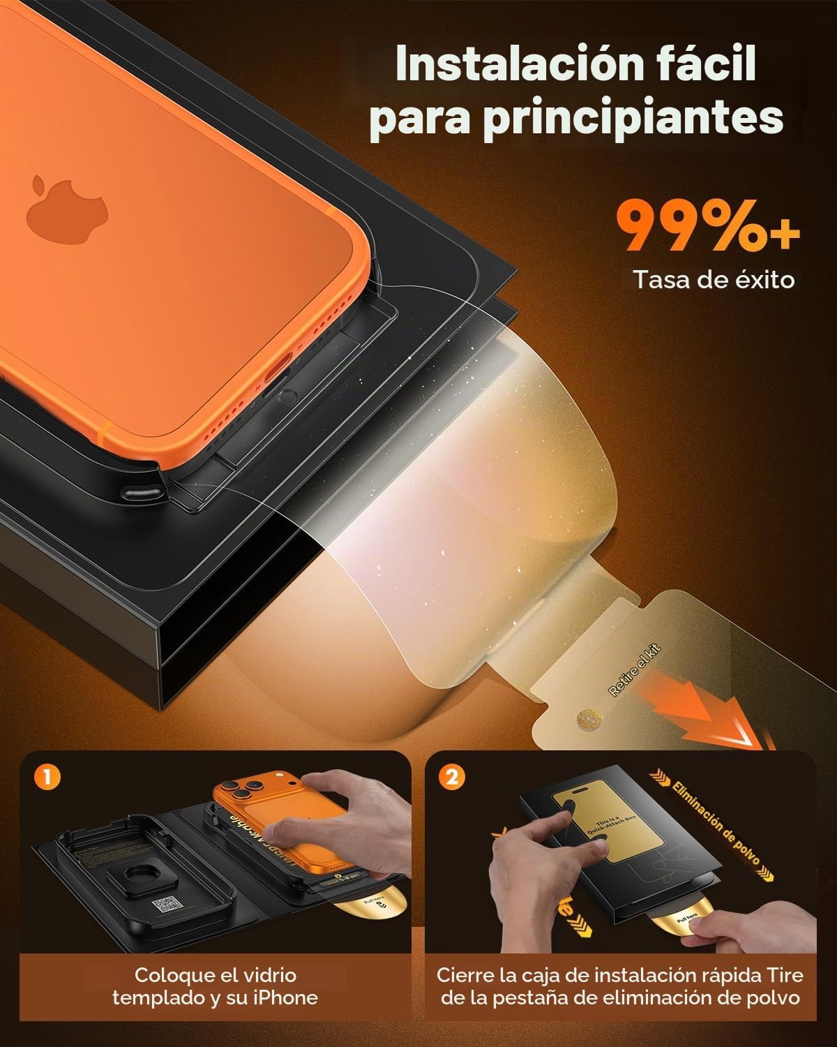 UNBREAKcable - Protector de pantalla para iPhone 17 Pro Max, con un tirón
