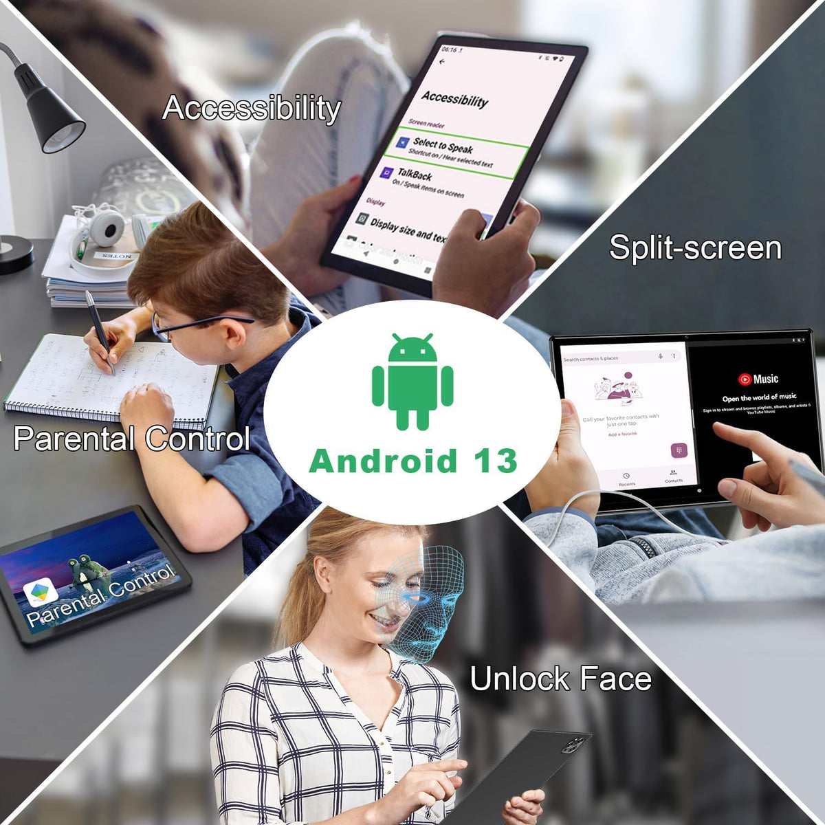 Tabletas Android 13 con ranura para tarjeta SIM, tableta grande de...