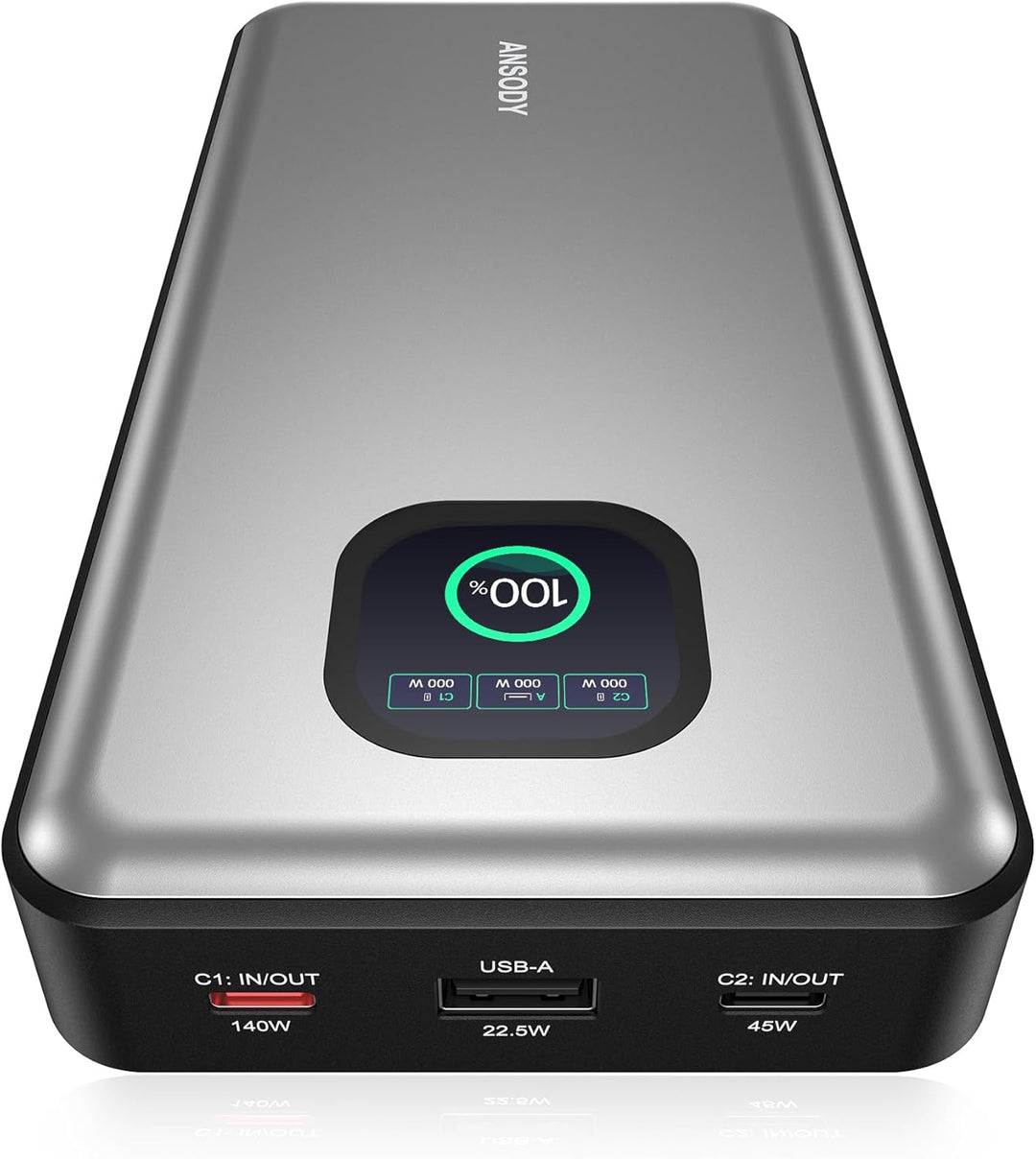 Cargador portátil de 140W, 25000mAh con pantalla digital inteligent...