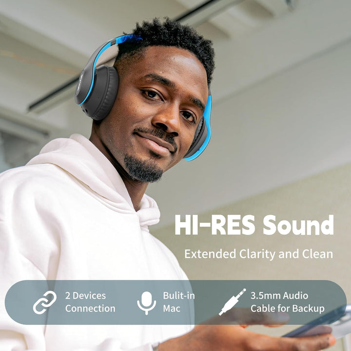 Glynzak - Auriculares Bluetooth inalámbricos con micrófono, cubren...