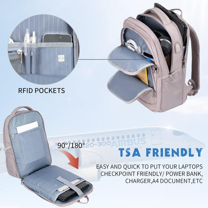 KROSER Mochila de viaje para laptop, 17 pulg.