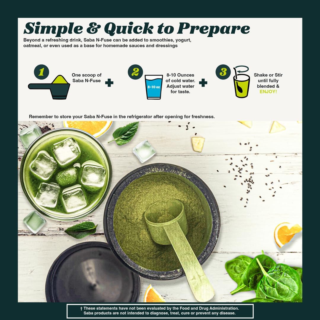 Saba N-Fuse™ Super Greens Powder - Más de 50 superalimentos, probió...