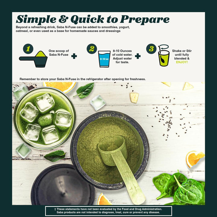Saba N-Fuse™ Super Greens Powder - Más de 50 superalimentos, probió...