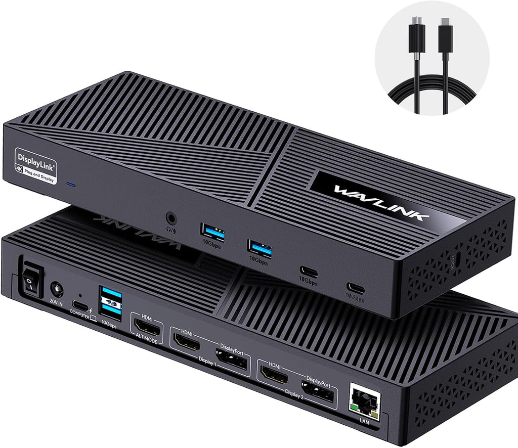 WAVLINK Displaylink Docking Station 3 monitores para Mac (M1-M5, Neo