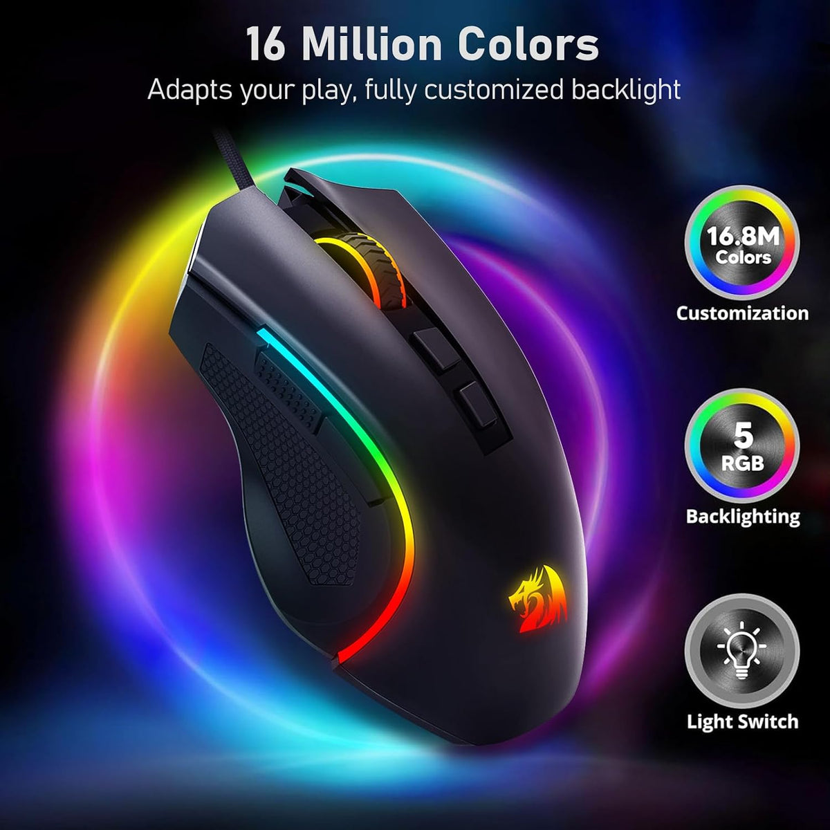 Redragon Ratón para juegos con cable M602 PRO