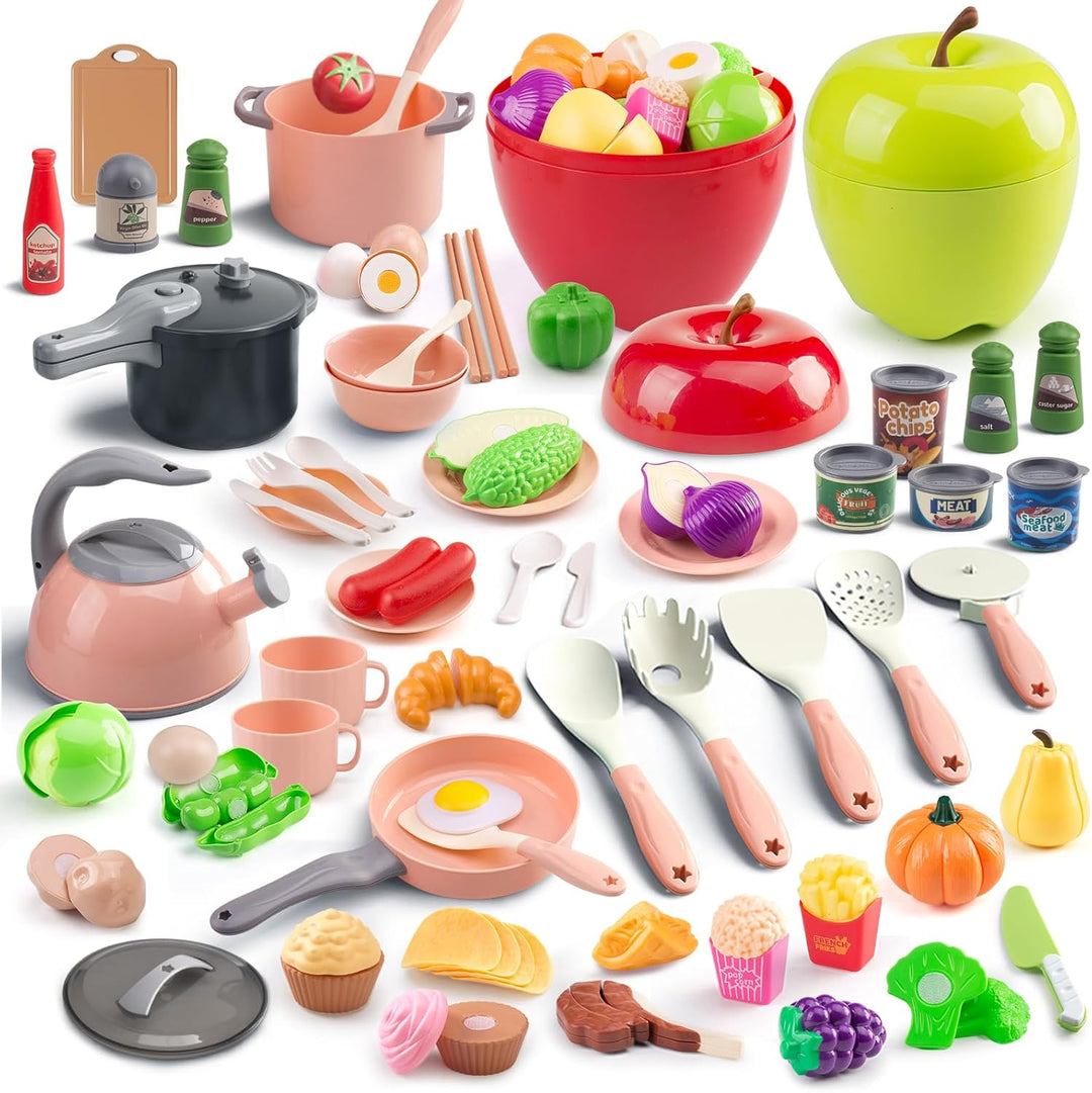 100 piezas de juego de cocina, ollas, sartenes, utensilios de cocin...