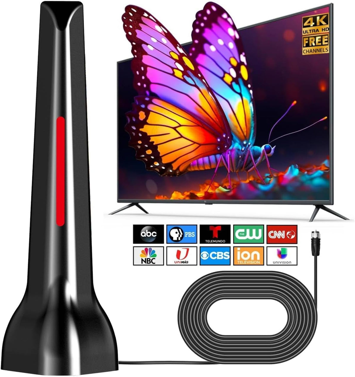 Antena de TV interior para canales locales, antena digital para Smart TV