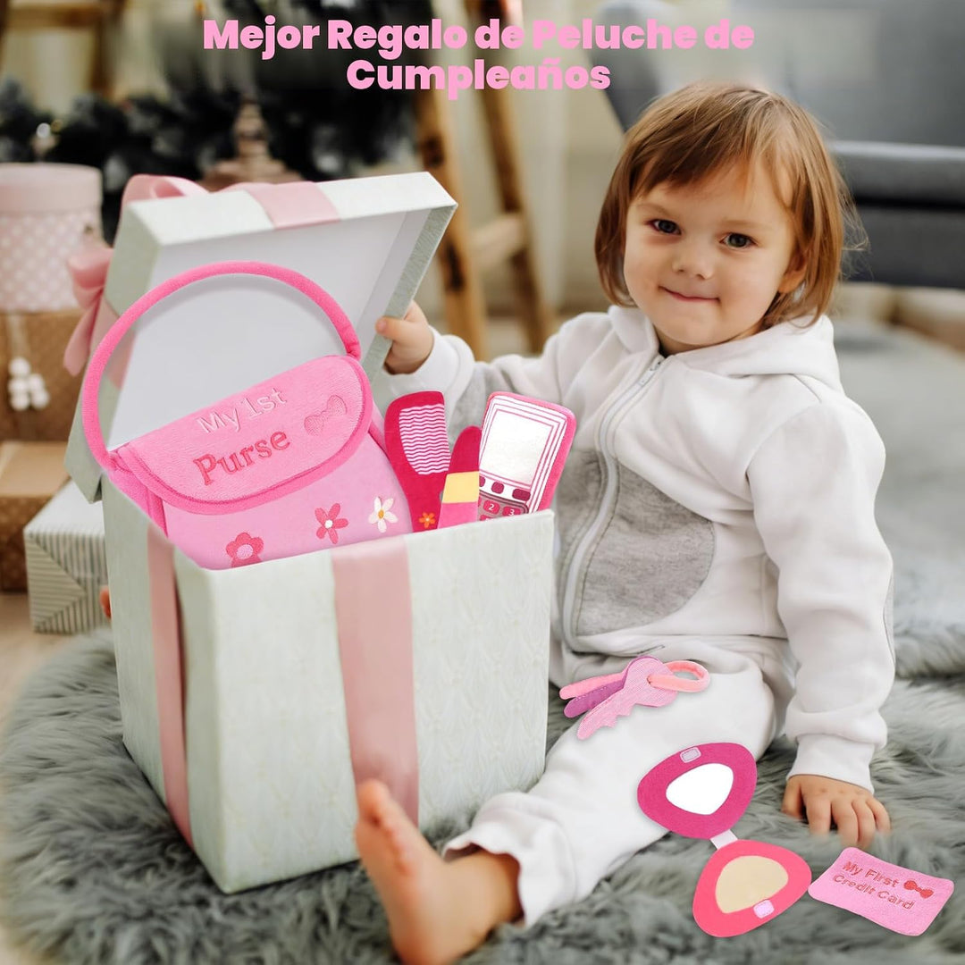 GERBIT My First - Juego de bolso rosa de peluche, con 6 piezas de p...