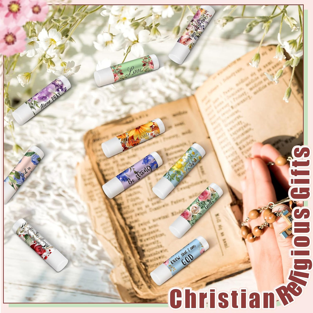 Dansib Paquete de 50 bálsamos labiales cristianos, regalos a granel...