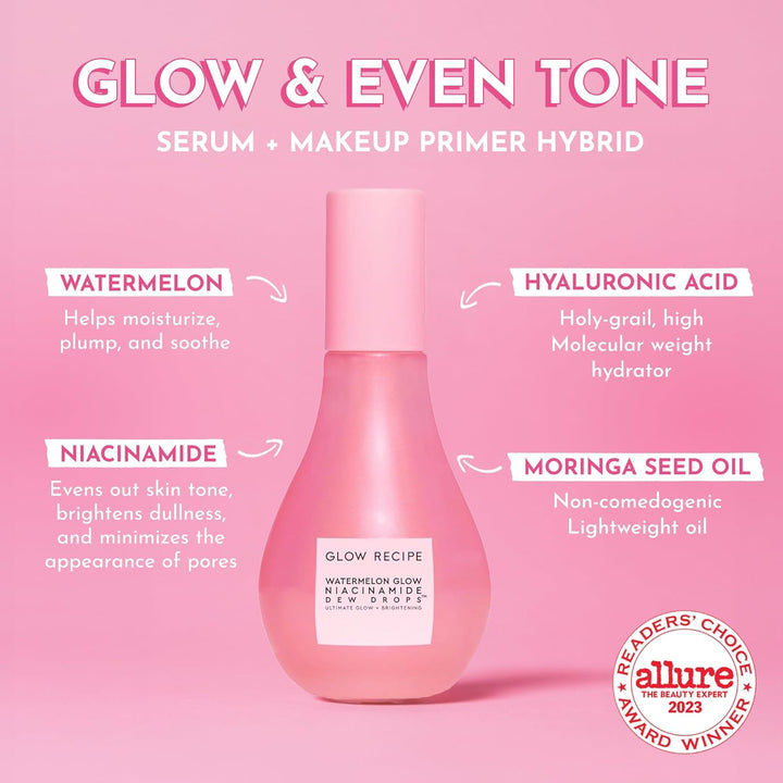 Glow Recipe Gotas de rocío de niacinamida de sandía, suero facial h...