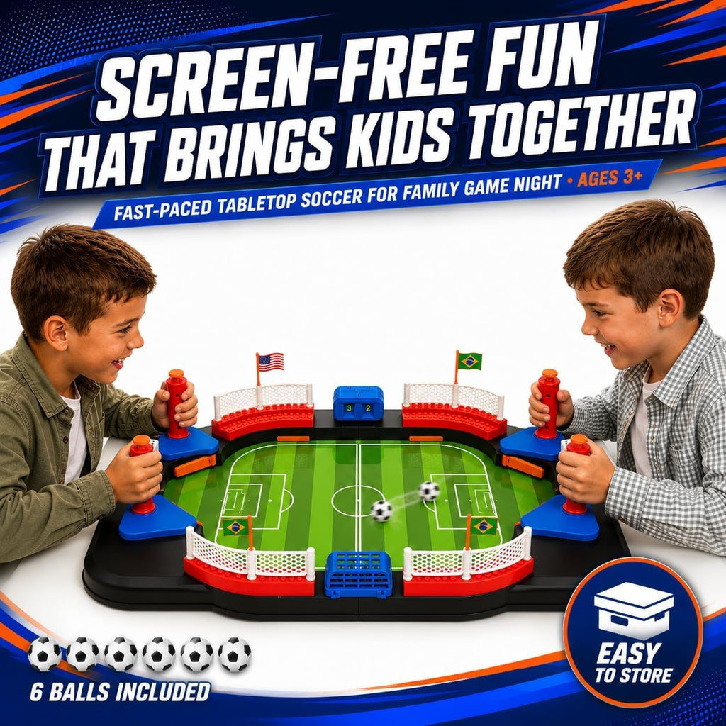 Juguete de fútbol para niños, juego de futbolín de mesa para niños de 3, 4, 5, 6, 7, 8 a 12 años, regalo interactivo de fútbol, mini juego de mesa de fútbol con portería, contador de puntuaciones y 6 bolas, regalo de fácil instalación