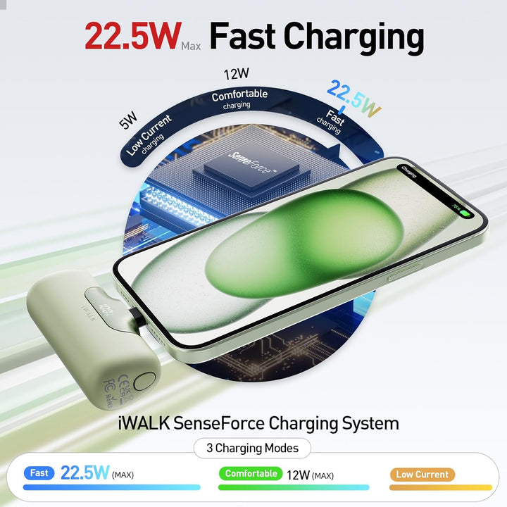iWALK Cargador portátil de 5500 mAh Banco de energía pequeño de pró...
