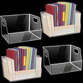 Organizador de libros de almacenamiento grande transparente de 4
