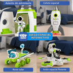 TOY Life Juguete de cohete espacial para niños, transbordador con astronauta nave espacial, planeta y automóvil, para niños de 3, 4, 5, 6, 7, 8, regalo de cumpleaños para mayores de 3 años