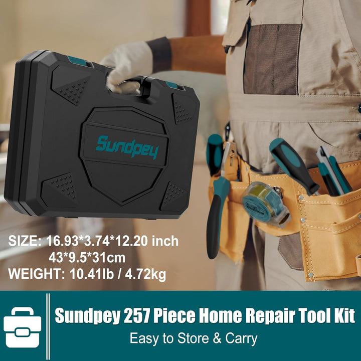 Sundpey Home Tool Kit 257-PCs - Juego de herramientas de reparación...