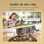 Alimentador automático para gatos con cámara 2K, control inteligente 5G/2.4WiFi de la aplicación de 6.5L