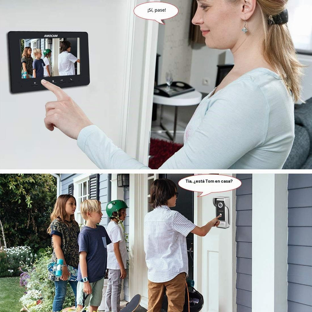 Sistema de intercomunicación video, monitor de 7 pulgadas con cable video