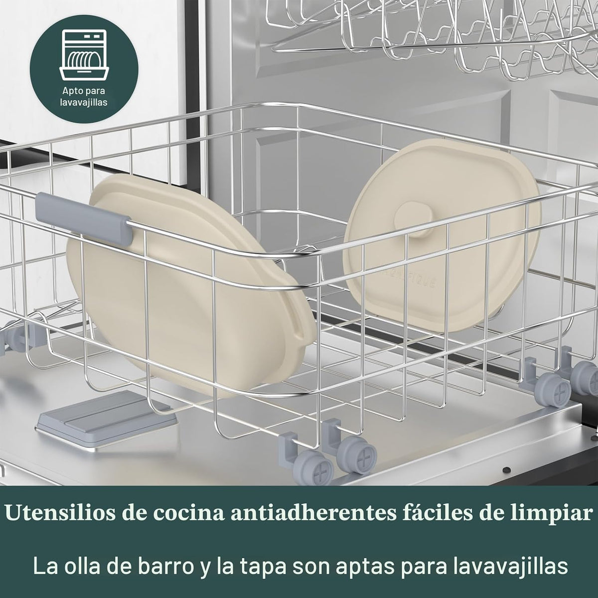 Claypot olla de cocción lenta de 4 cuartos de galón, olla multicocción 8 en 1 con programación flexible, bandeja extraíble, antiadherente, apta para horno hasta 450 °F, avena