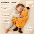 Banana Baby - Juguete de peluche calmante con suave vibración de 3 velocidades, brazos largos para abrazar, inserto cálido extraíble, lindo muñeco de peluche para niñas y niños