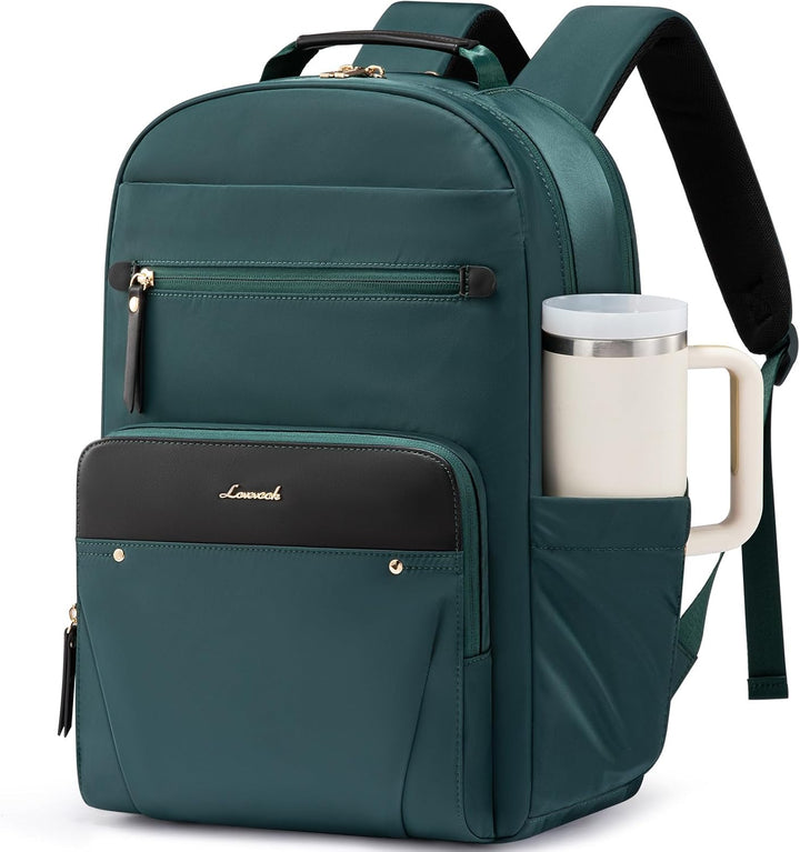 LOVEVOOK Mochila para laptop para mujer con ribete de cuero y bolsi...