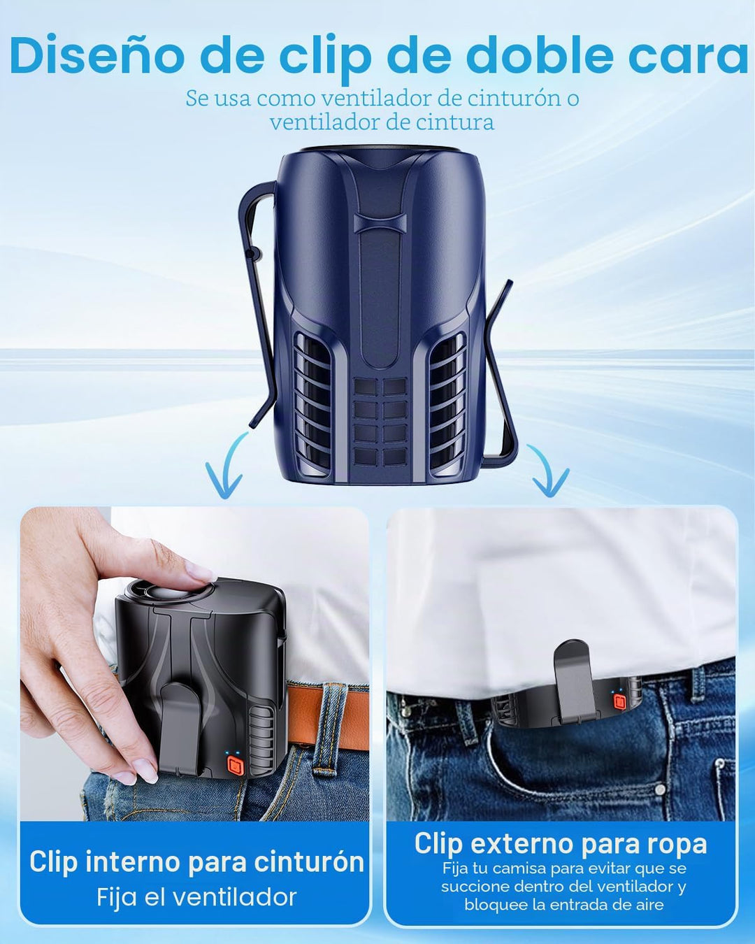 DeeKom Ventilador de cintura personal portátil y ventilador de cuel...