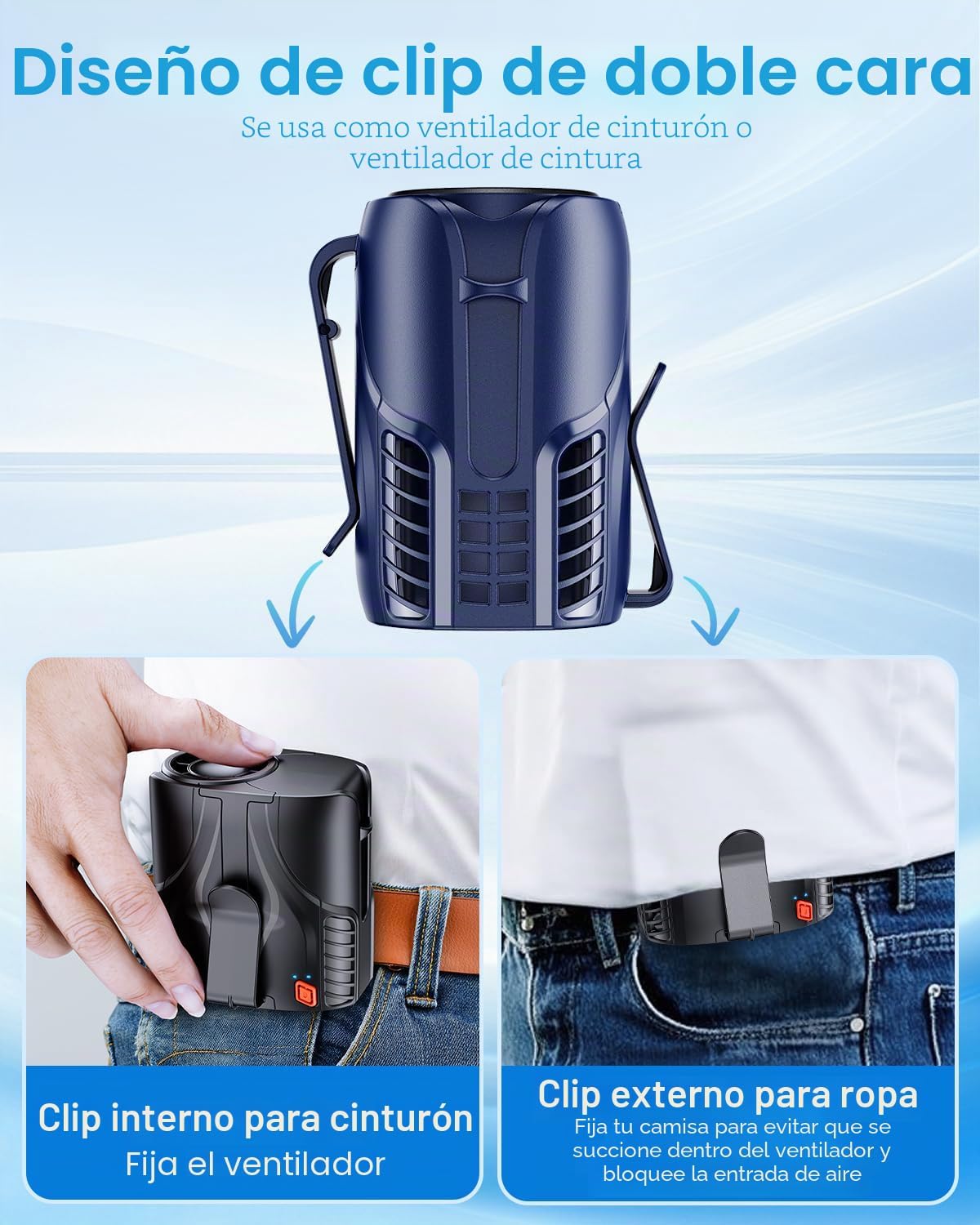 DeeKom Ventilador de cintura personal portátil y ventilador de cuel...