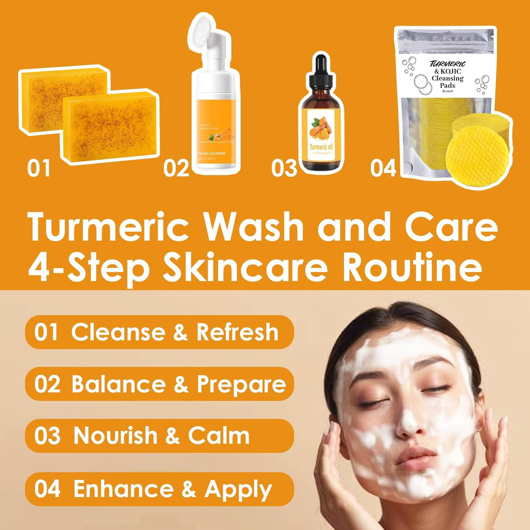 Kit de Lavado y Cuidado de Cúrcuma \u2013 Jabón de Cúrcuma para el...