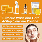 Kit de Lavado y Cuidado de Cúrcuma – Jabón de Cúrcuma para el Rostro, 5, 4PC Set (Turmeric)