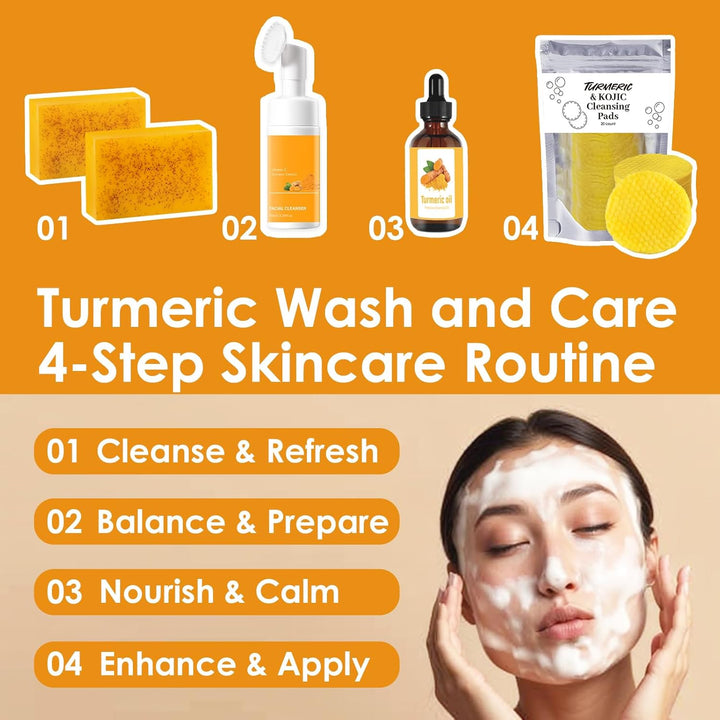 Kit de Lavado y Cuidado de Cúrcuma \u2013 Jabón de Cúrcuma para el...