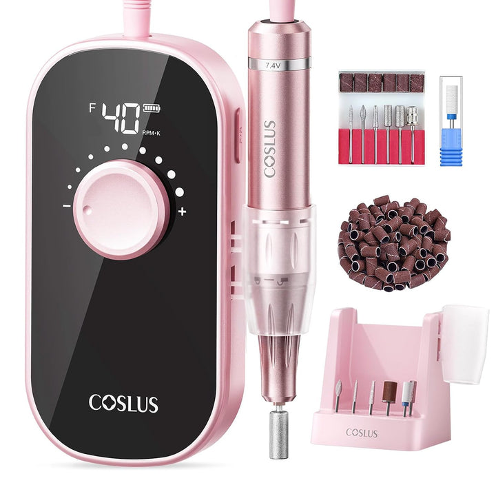 COSLUS Taladro de uñas eléctrico profesional: lima de uñas recargab...