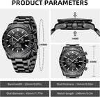 BENYAR Relojes para hombre, reloj de pulsera analógico con movimiento de cuarzo, correa de cuero/acero inoxidable/silicona, reloj de vestir casual para deportes de negocios, resistente al agua