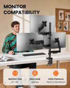 ErGear Soporte Triple para Monitores de 13 a 32 Pulgadas, 19.8 lb por Brazo