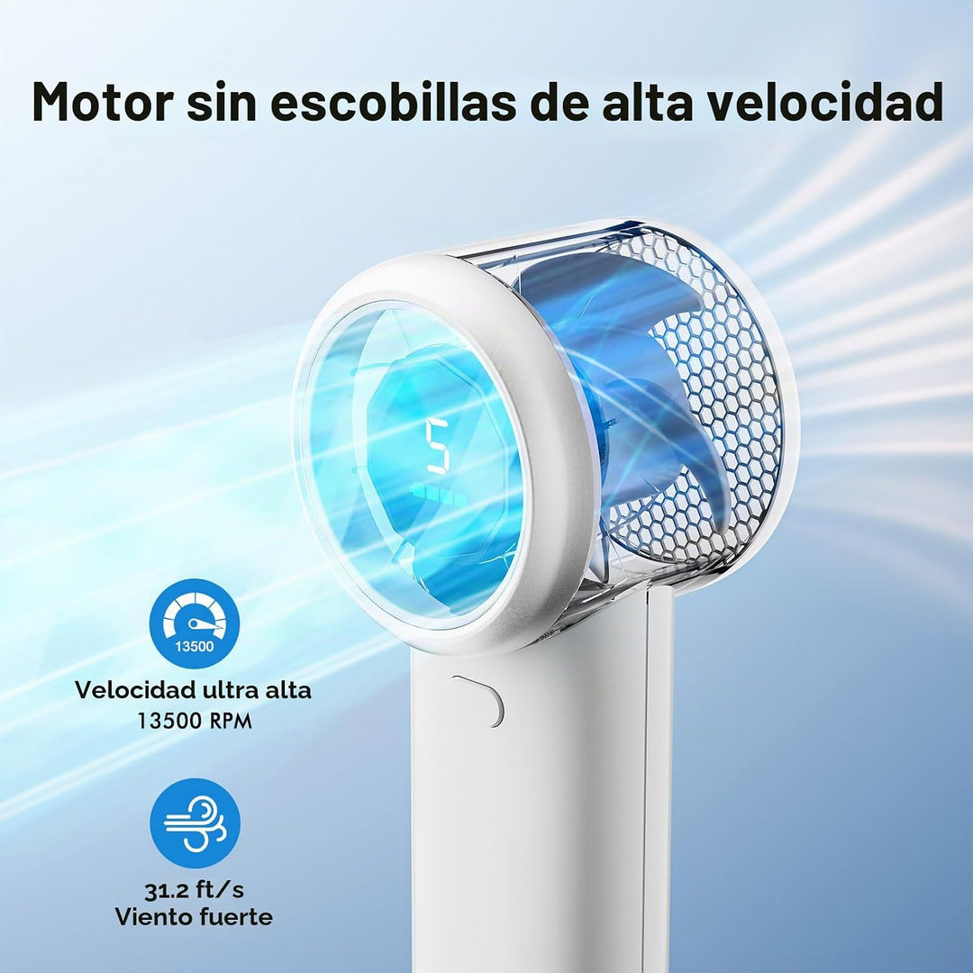WHATOOK Ventilador turbo portátil de mano, mini ventilador personal...