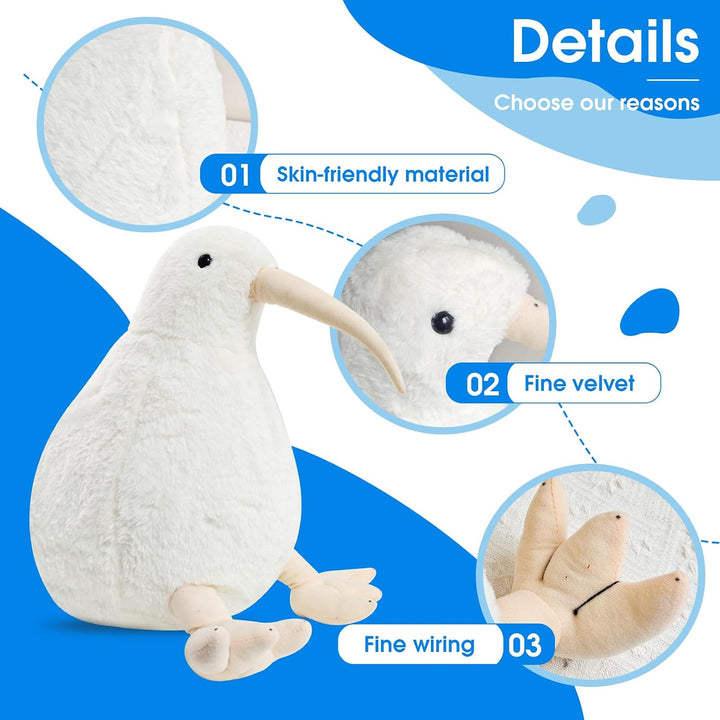 RejoyLix Kiwi Bird - Juguete de peluche de kiwi peludo, suave y esp...