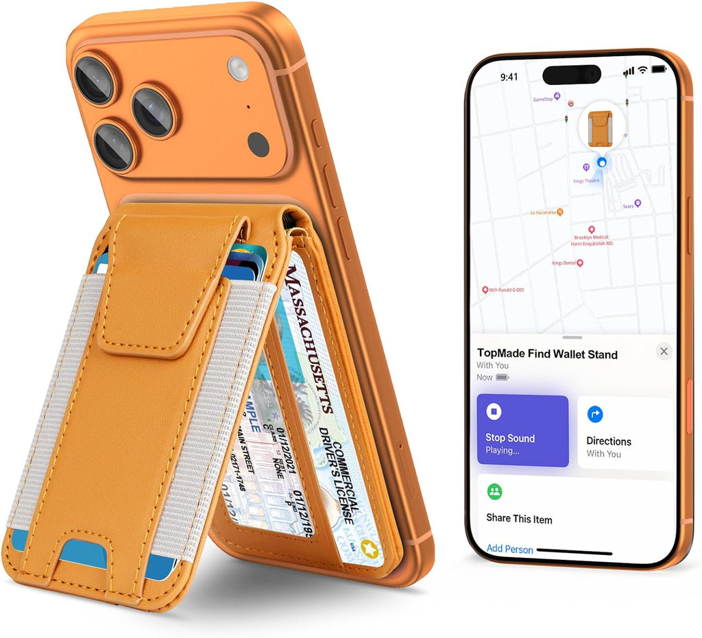 para MagSafe Wallet Works con Apple Find My, Strongest Magnetic Wallet