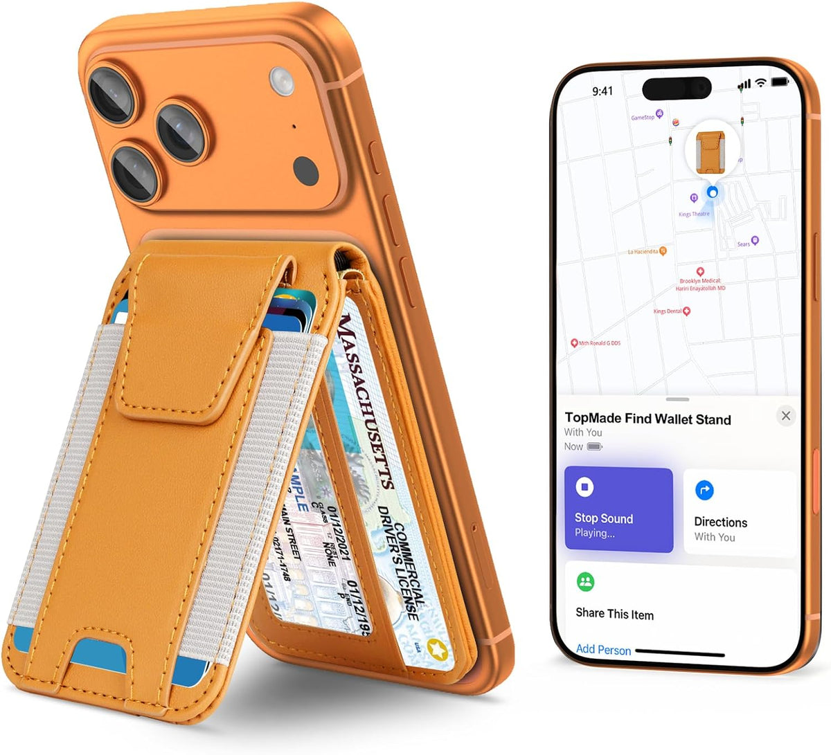 para MagSafe Wallet Works con Apple Find My, Strongest Magnetic Wallet