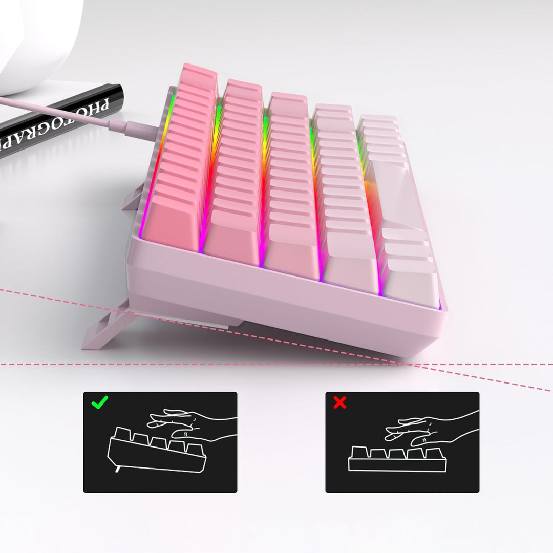 MageGee Teclado portátil 60% mecánico para juegos, retroiluminado R...