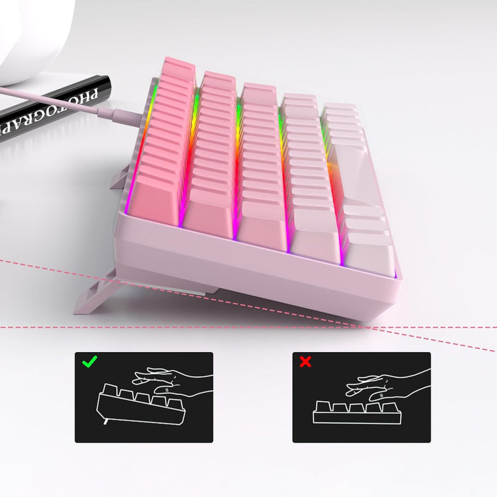 MageGee Teclado portátil 60% mecánico para juegos, retroiluminado R...
