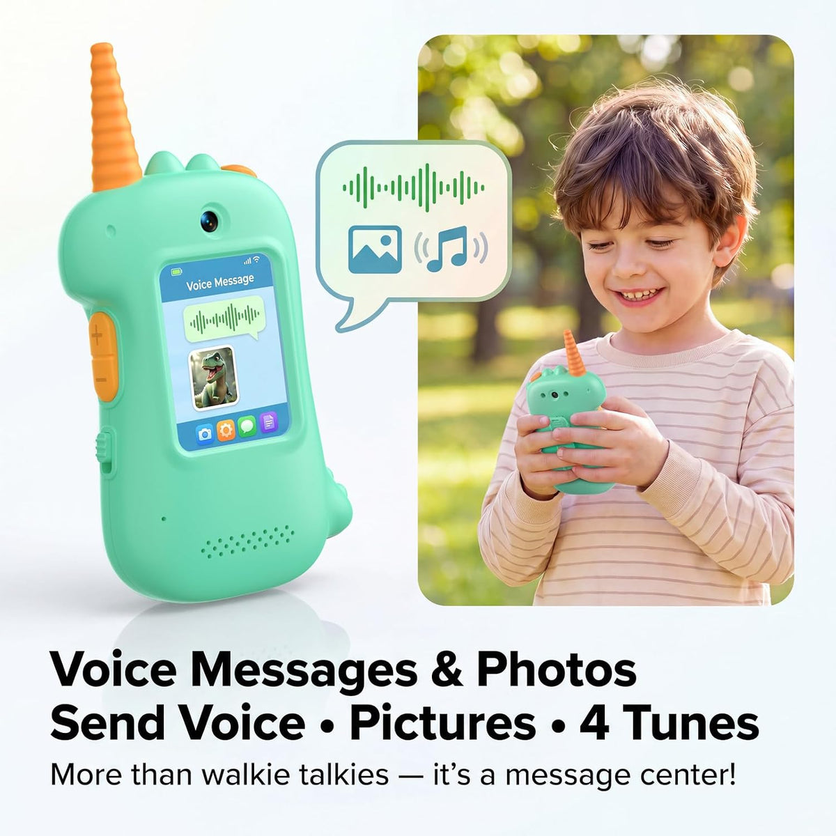 Walkie Talkies de video para niños, paquete de 2 regalos de cumpleaños de