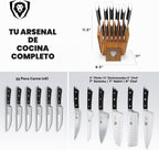 Dalstrong Gladiator - Juego de 12 cuchillos de cocina, asas negras