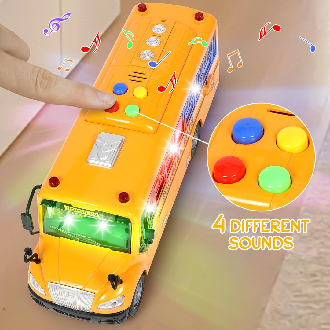 Juguetes amarillos de autobús escolar para niños pequeños