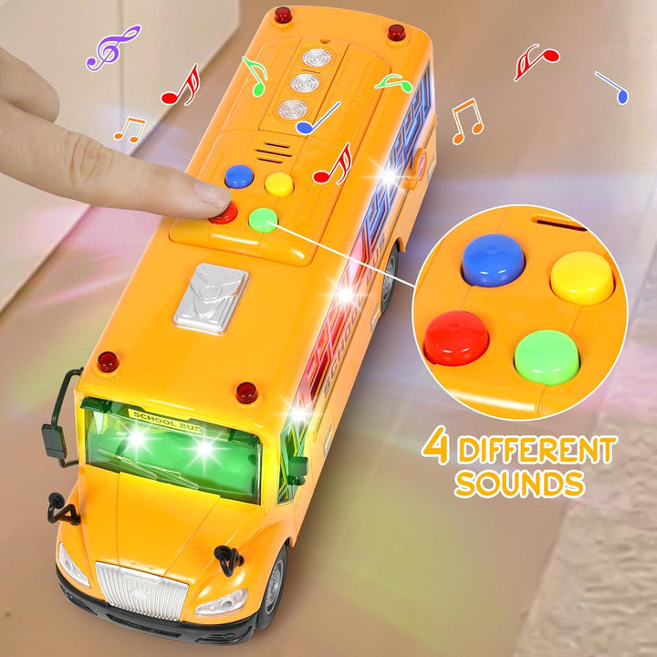 Juguetes amarillos de autobús escolar para niños pequeños