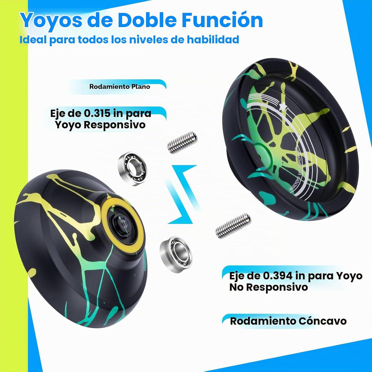 MAGICYOYO V12 Yoyo Professional, Finger Spin Responsive Yo-yo para Kids 8-12