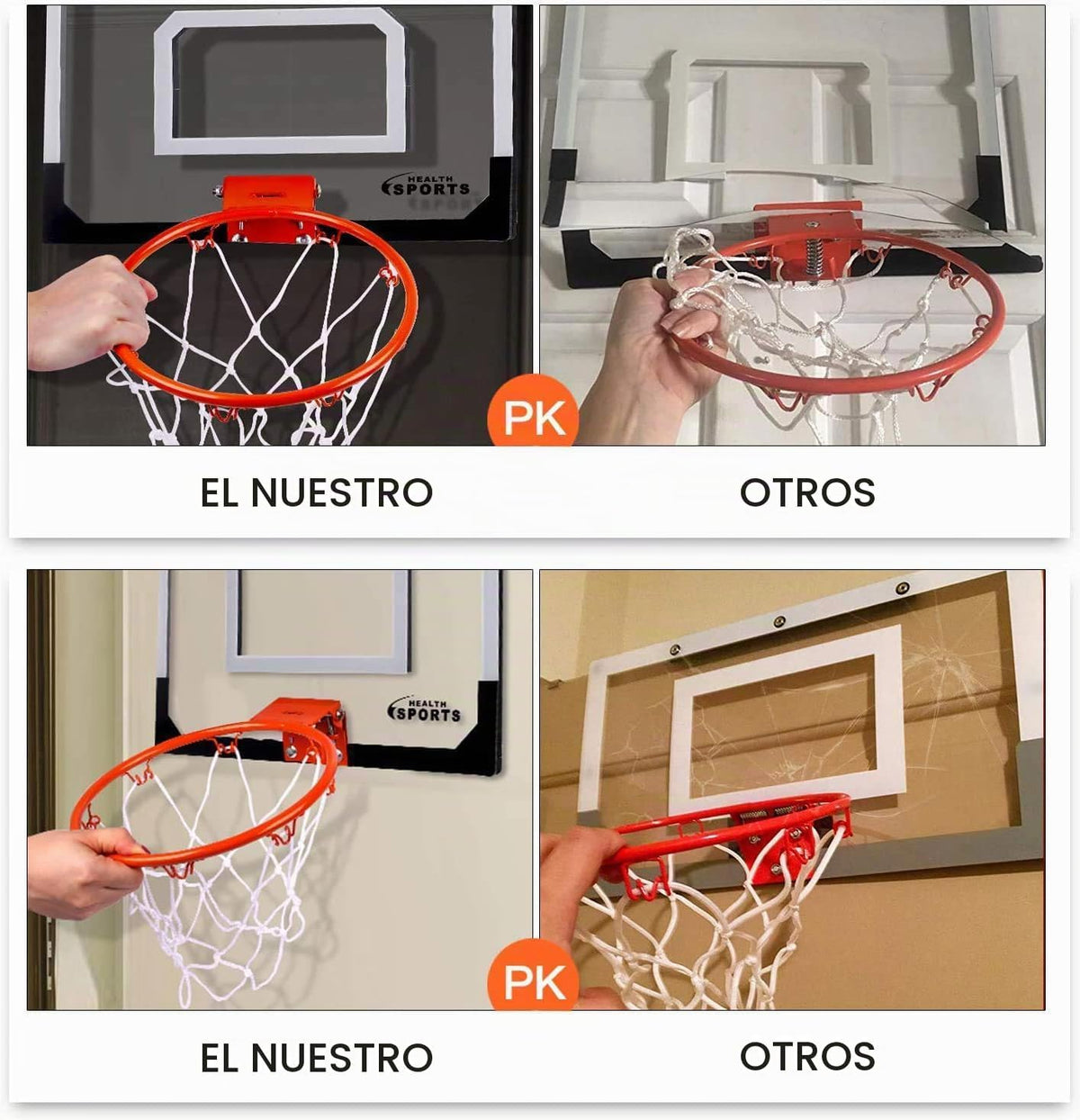 Juego de aros de baloncesto para interiores para niños, aros de
