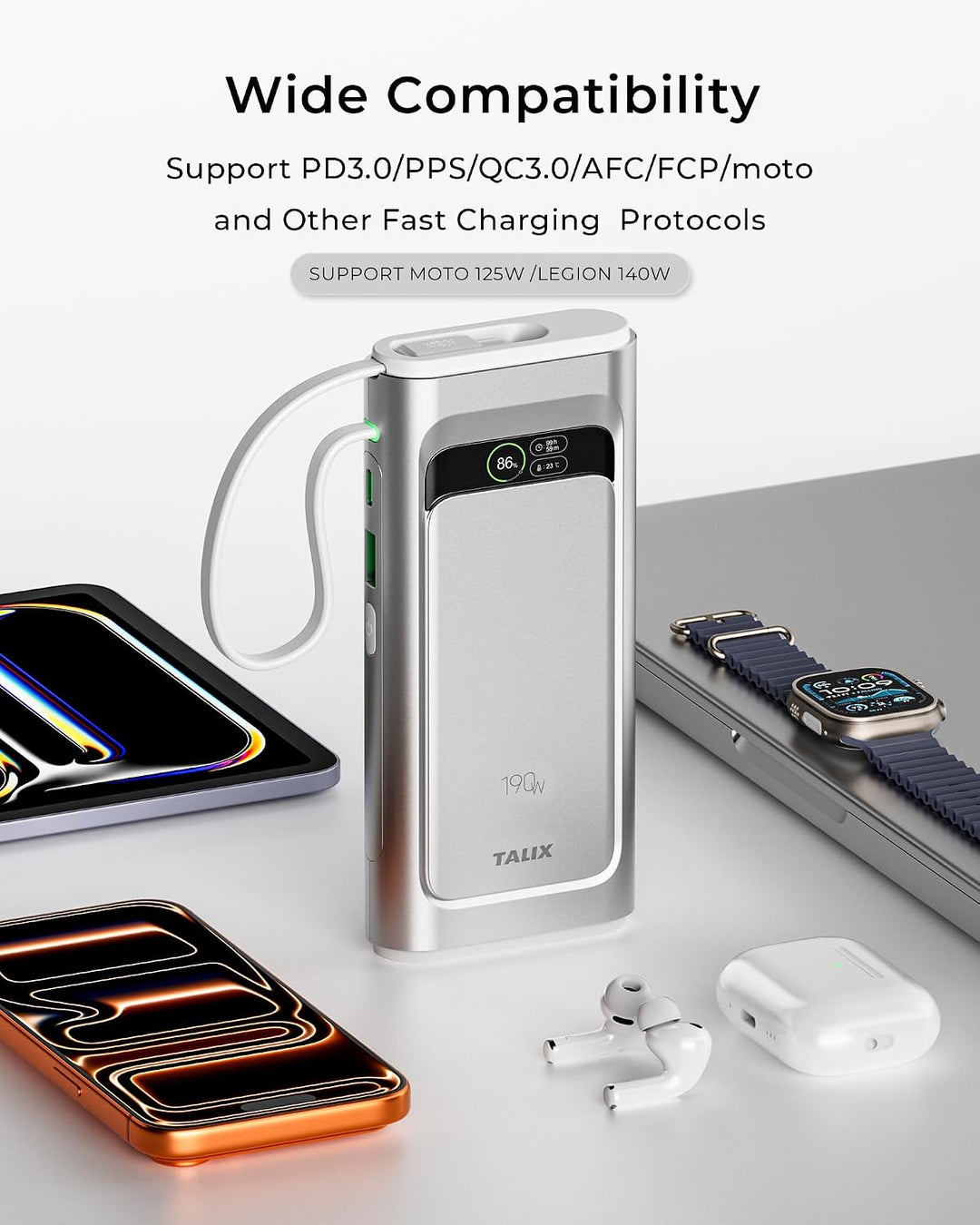 TALIX Banco de energía para laptop, cargador portátil de 20000 mAh,...