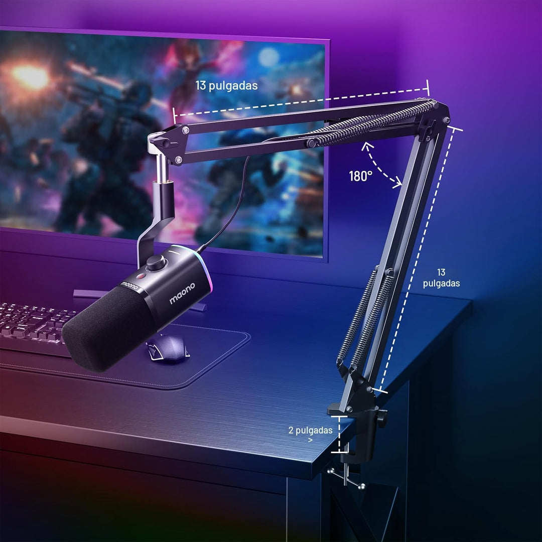 MAONO Kit de micrófono XLR\/USB para juegos: micrófono dinámico par...