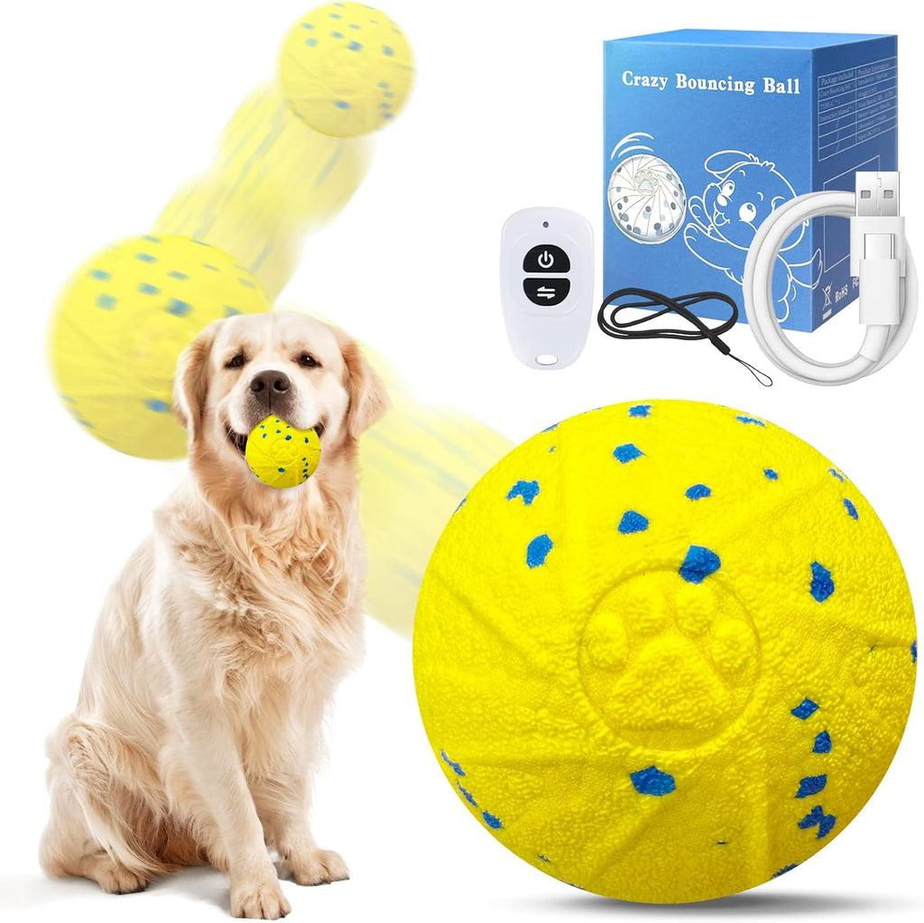 Dolita Juguete interactivo para perros con control remoto, 3 modos, bola vibradora, bola de perro que rebota, bola rodante automática inteligente, material E-TPU para perros grandes/medianos