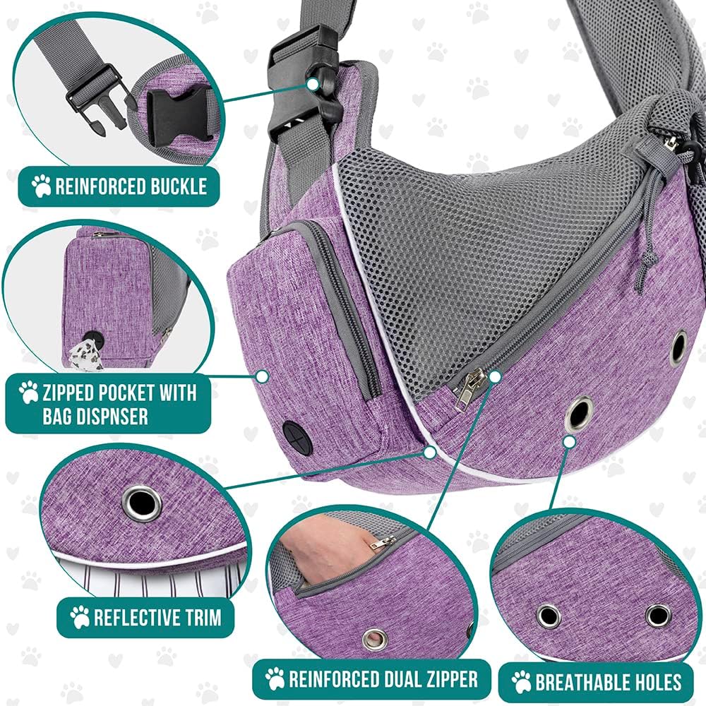 PetAmi - Transportador para perros pequeños, bolso manos libres para