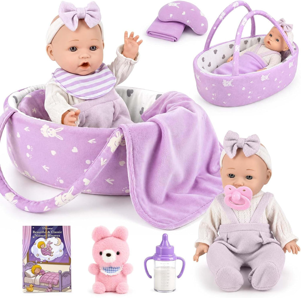 Dreamon Set de muñecas de bebé de 12 pulgadas con accesorios de