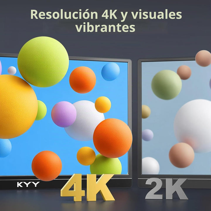 KYY Monitor portátil 4K \u2013 Pantalla de viaje UHD IPS de 15.6 pu...